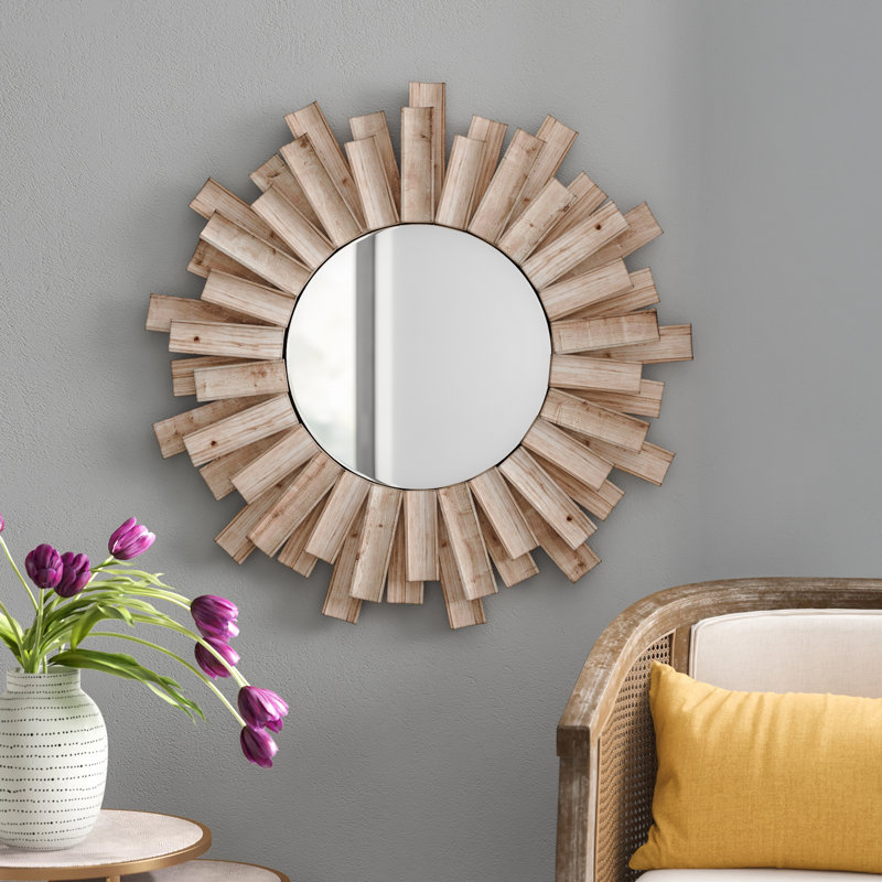 Perillo Burst Wood Accent Mirror & Reviews Joss & Main